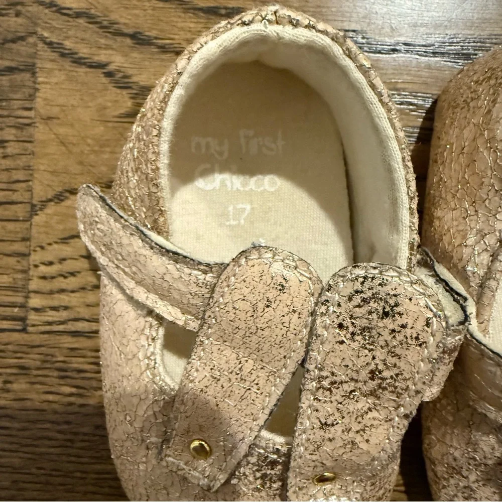 Italian Chicco Gold Bunny Baby Shoes